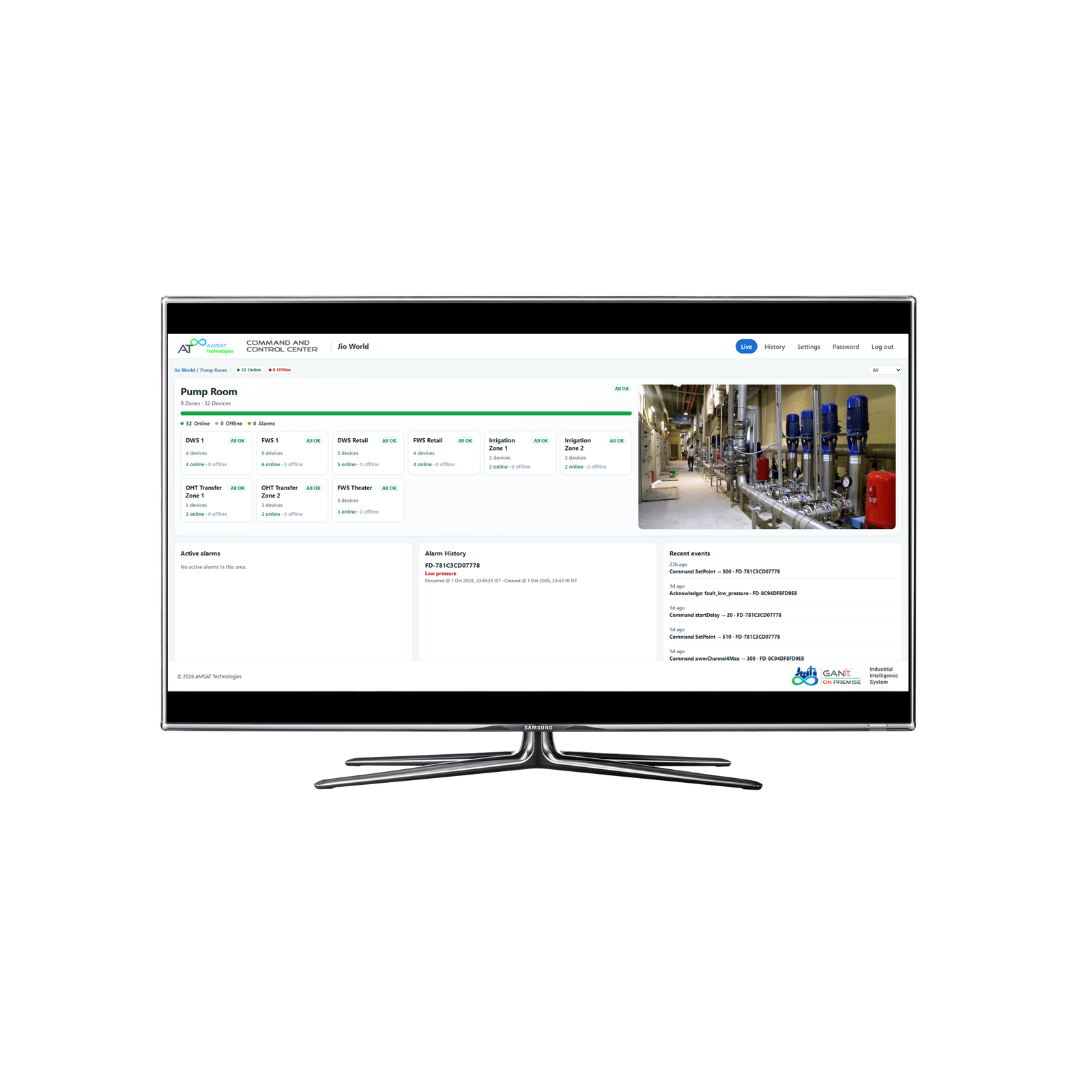 GANIT On Premise command and control centre dashboard.
