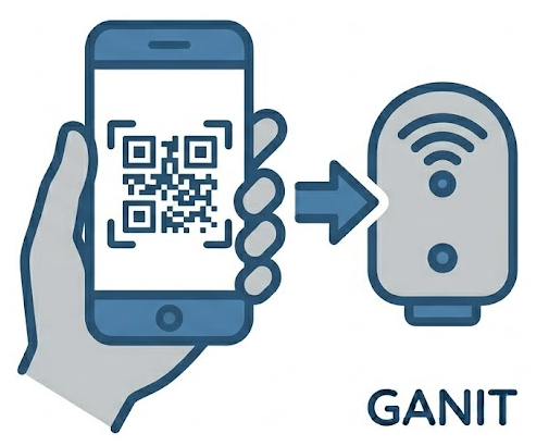 GANIT Cloud device provisioning with QR claim.