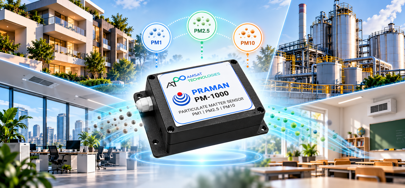 PRAMAN PM-1000 particulate matter sensor for PM1, PM2.5, and PM10.