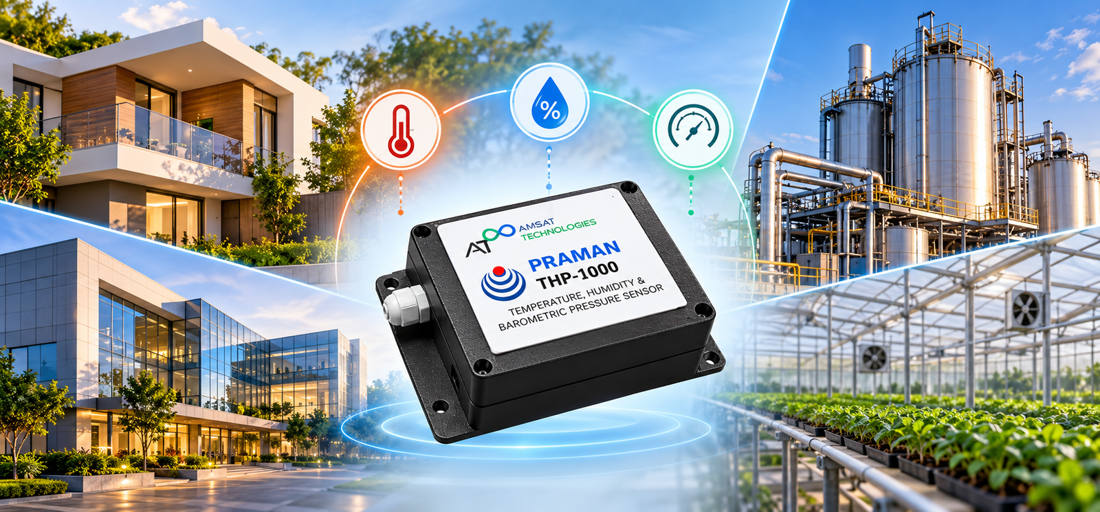 PRAMAN THP-1000 temperature, humidity, and barometric pressure sensor.