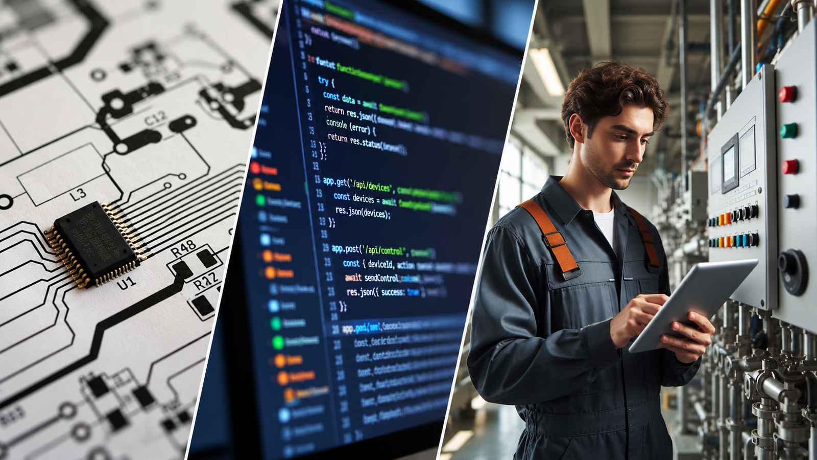 From circuit board to smart factory — AMSAT embedded design and product engineering.